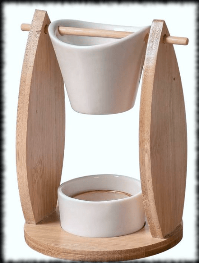 Voile - Brûleur en bambou et céramique - pour fondants et huiles parfumées  