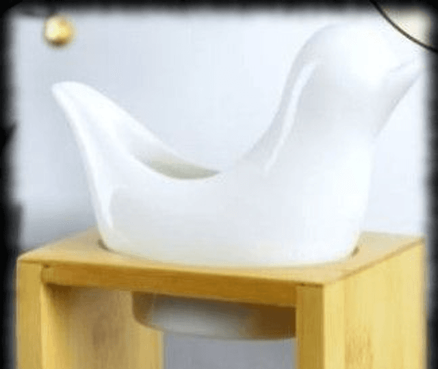 Birdy blanc - Brûleur en bambou et céramique - pour fondants et huiles parfumées 